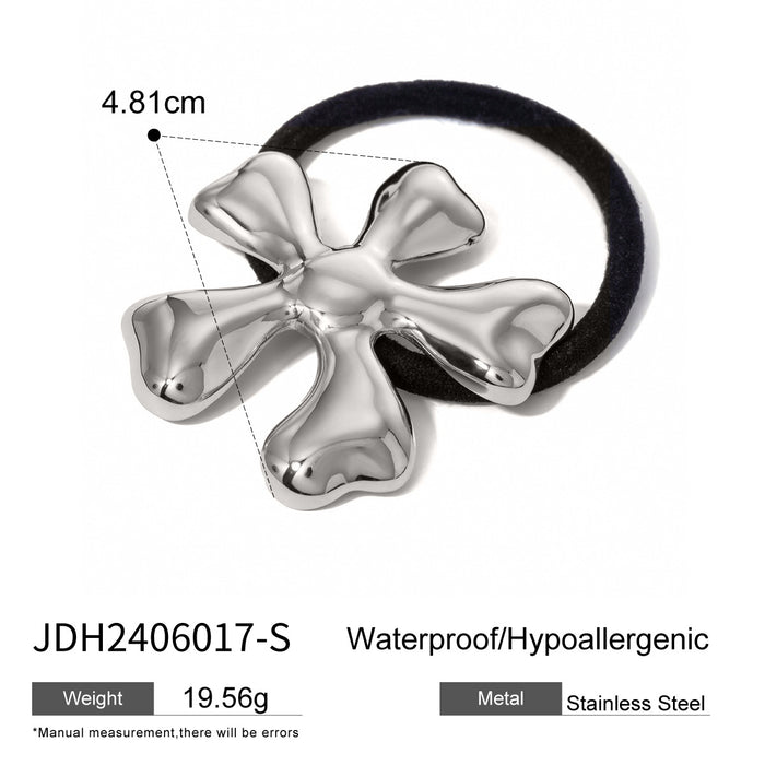 Stainless Steel Starfish Hair Tie - High-End Metal Elastic Hair Band for Ponytails