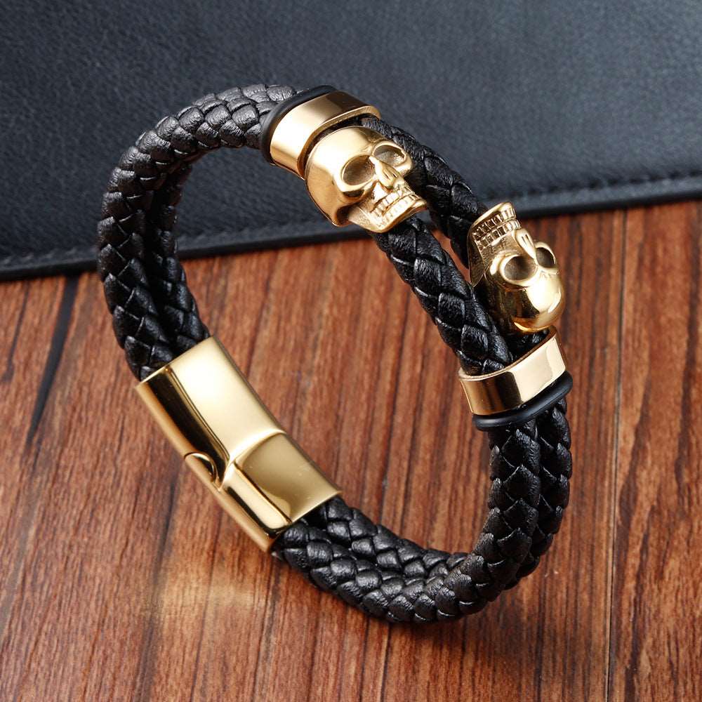 Bracelet Titanium Steel Stainless Steel Men's Bracelet Leather Bracelet