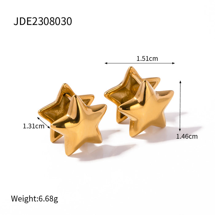 18K Gold Stainless Steel Vintage Minimalist Earrings - High-End Titanium Steel Jewelry