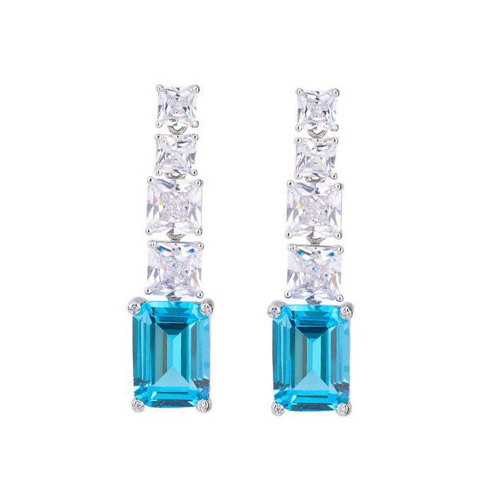 Diamond earrings for women niche high-end geometric earrings