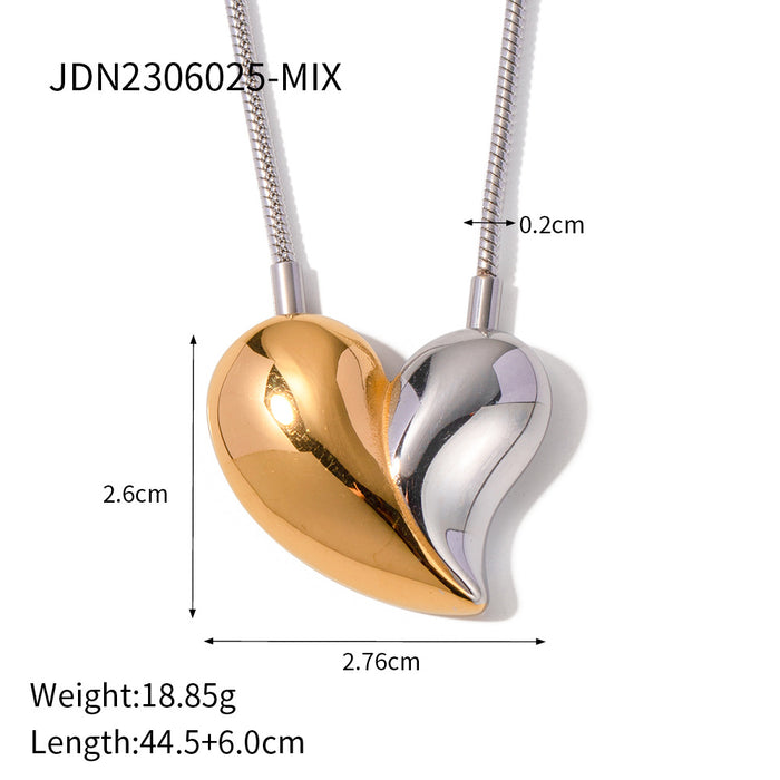 Stainless steel love contrast pendant necklace clavicle chain titanium steel