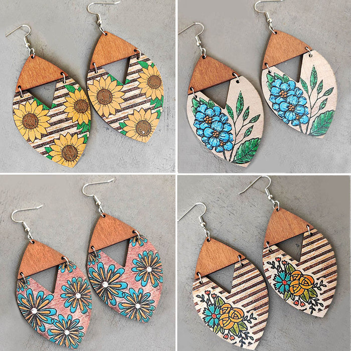 Wooden heart earrings