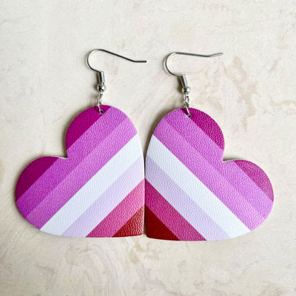 Colorful Stripe Leather Earrings for  and Instagram