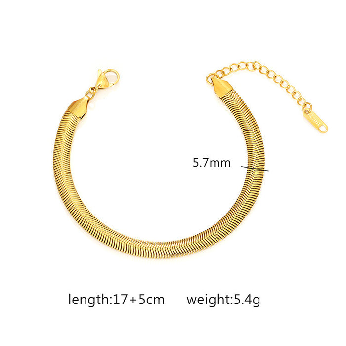 18K Gold Plated Stainless Steel Cuban Chain Women's Titanium Steel Bracelet