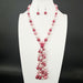 Wholesale glass pearl tassel necklace, bracelet, and earring sets - wallojewerly 