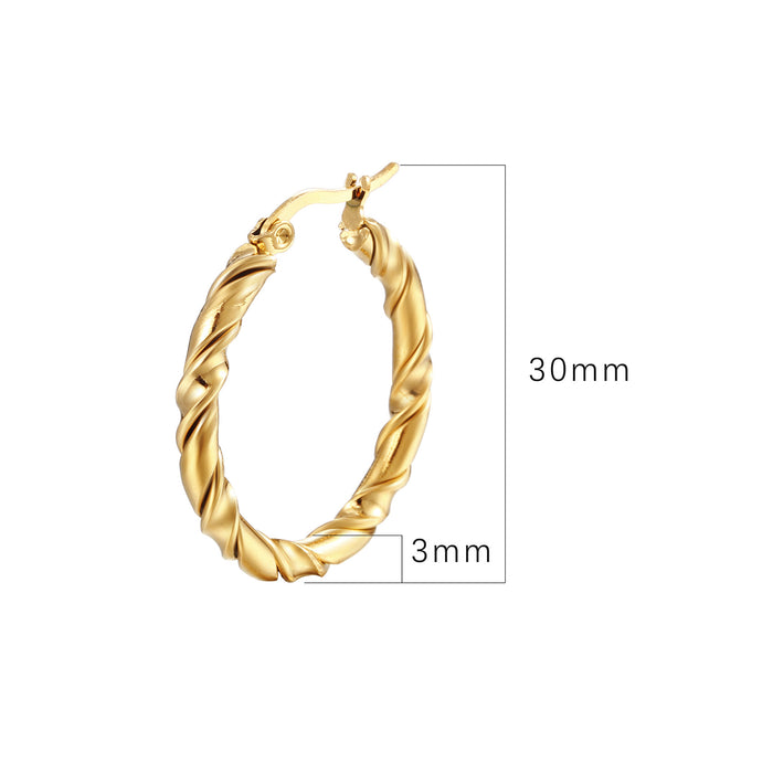 Irregular stainless steel earrings simple style 18K gold plated