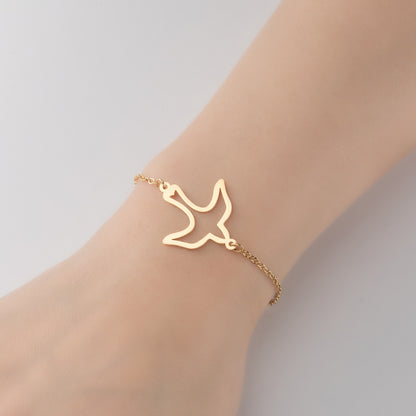 Elegant small animal bracelet, stainless steel girls niche fashion jewelry wholesale