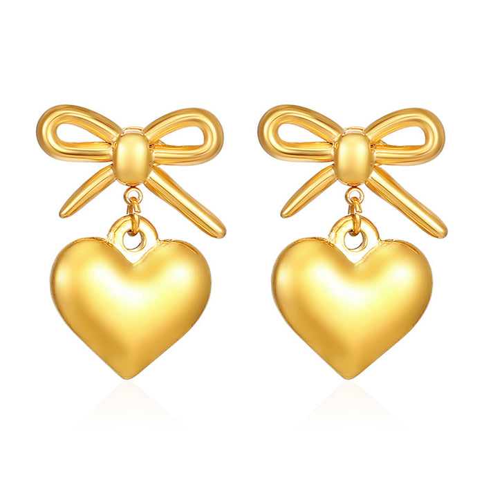 Pendant heart earrings 18K stainless steel plated earrings