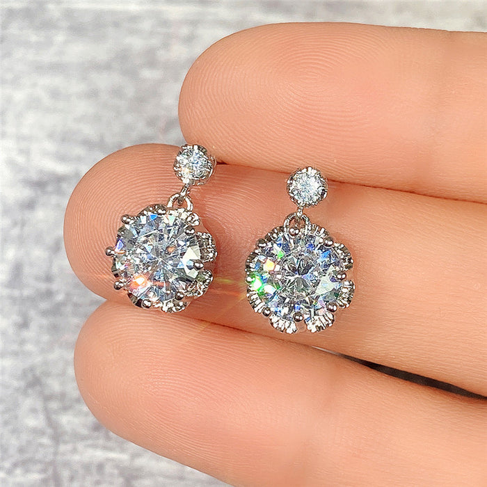 Pendientes de circonitas y diamantes