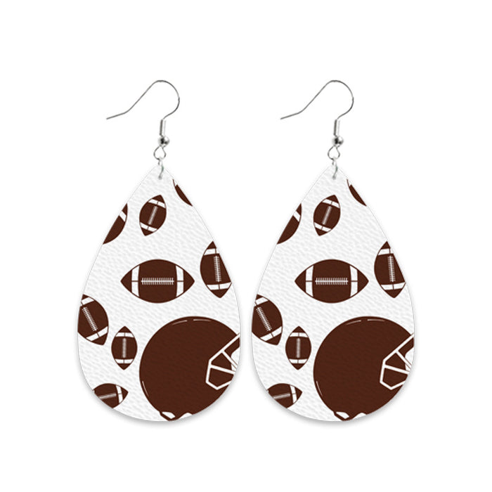 New Football and Leopard Print Earrings with Velvet and Leather Elements