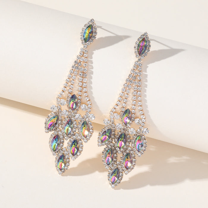 Luxury Zircon Earrings - Exaggerated Dangles for Brides and Special Occasions