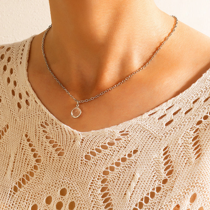 Collar de circonitas en forma de corazón para mujer: cadena minimalista con colgante de piedras preciosas