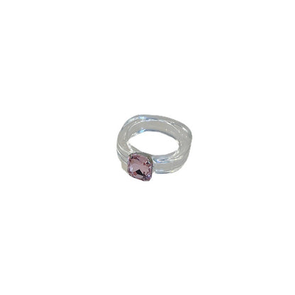 Colored Resin Resin Gemstone Ring - wallojewerly 