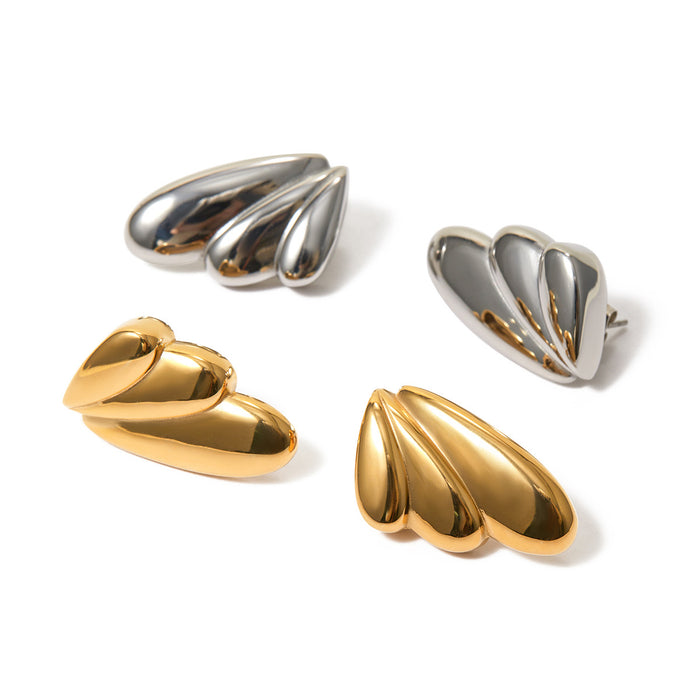 Titanium Steel 18K Gold Stainless Steel Oval Twisted Earrings - 2023 New Trendy Earrings