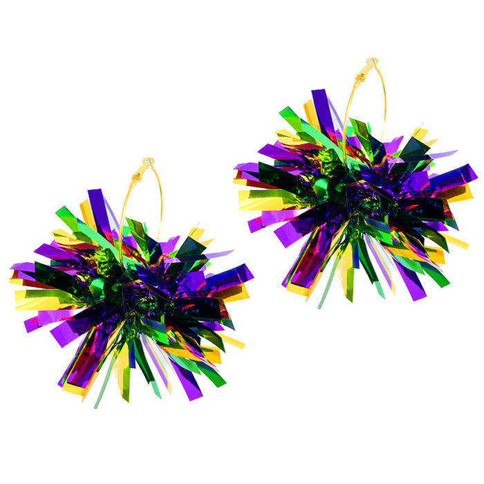 Carnival Earrings with Big Ball and Firework Designs