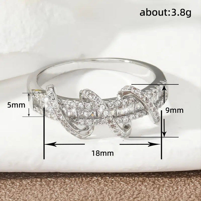 Hollow ribbon ring niche design couple ring female ring