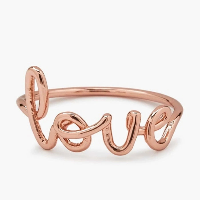 LOVE letter ring Korean version of small fresh polished copper ring female