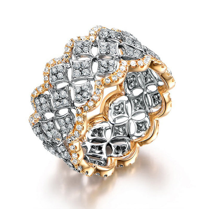 Lace Honeycomb Crown Gemstone Ring