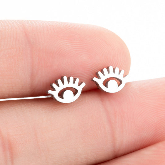 Evil Eye Stainless Steel Stud Earrings - Unique and Stylish Jewelry for a Mysterious Look