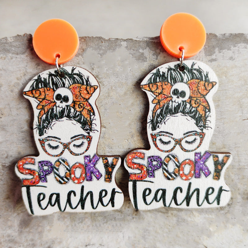 Thanksgiving Halloween Earrings with Teacher Gifts, Rainbow, Pumpkin, and Apple Designs