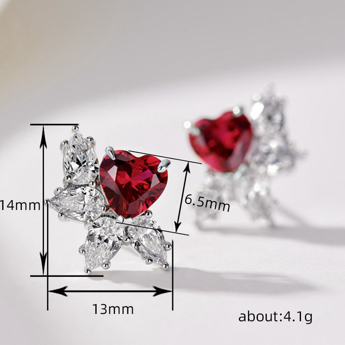 Heart drop earrings medieval noblewoman earrings