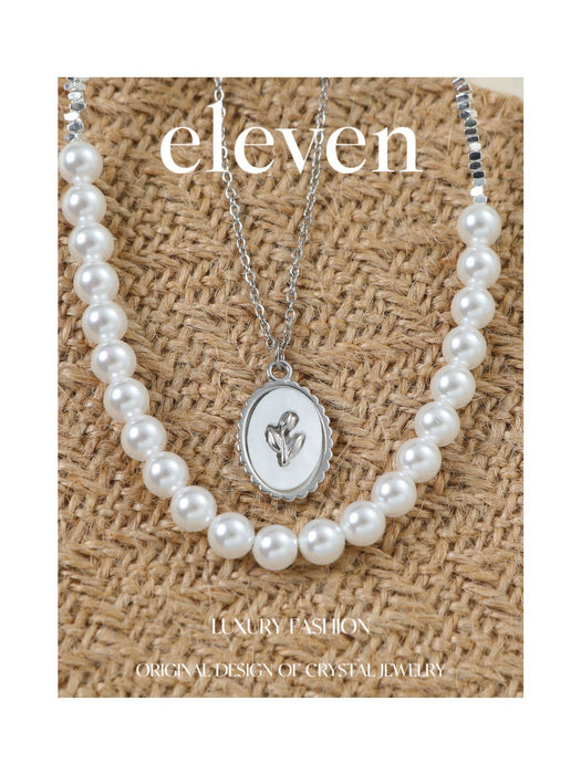 Double-Layer Pearl Necklace - Trendy and High-End Choker with a Unique Pendant