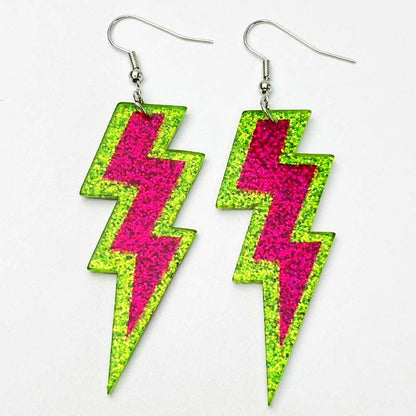 Fluorescent Acrylic Radio Earrings