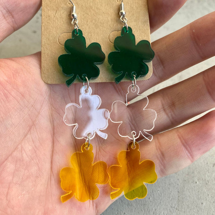 Clover acrylic earrings