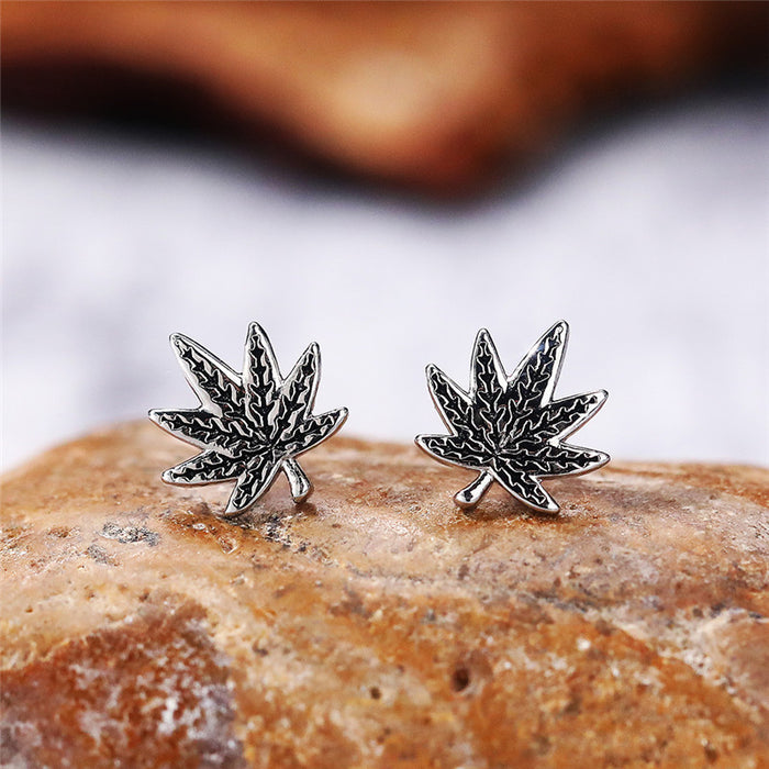 Maple Leaf Earrings Black Craft Design Earrings