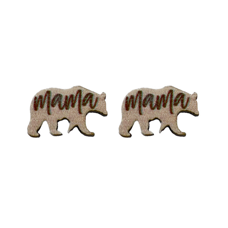 Wooden elephant earrings