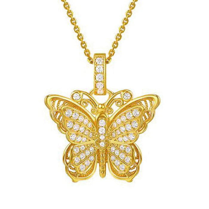 Double Butterfly O-Shaped Chain Necklace