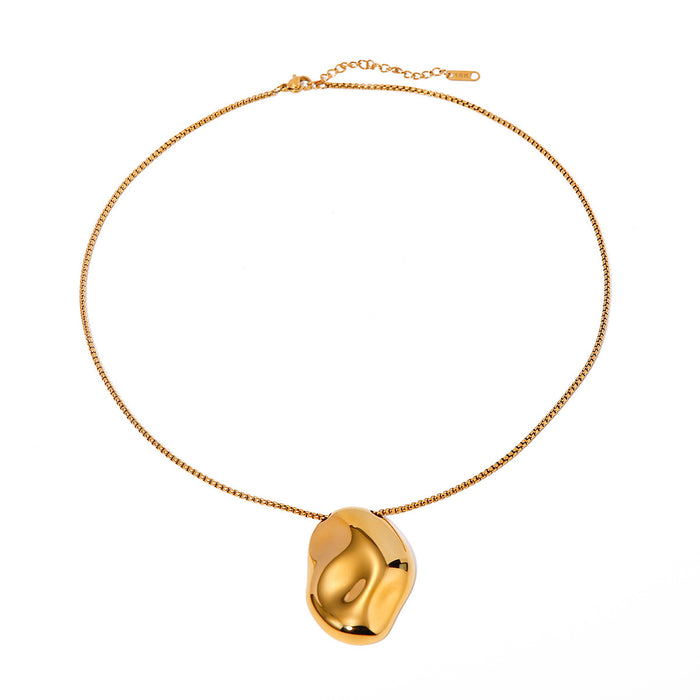 18K Gold-Plated Heart Pendant Necklace with Minimalist Design - Women's Fashion Jewelry