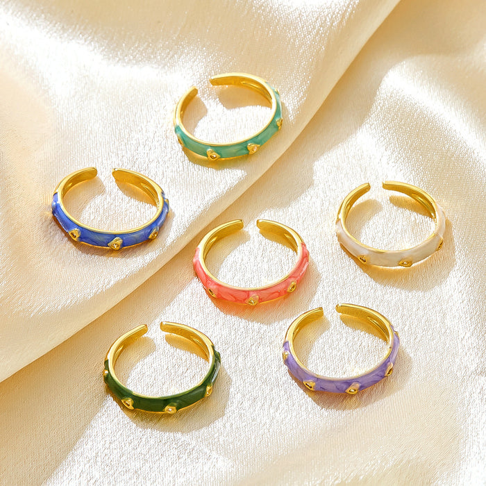 Wholesale colored drip heart-shaped diamond rings
