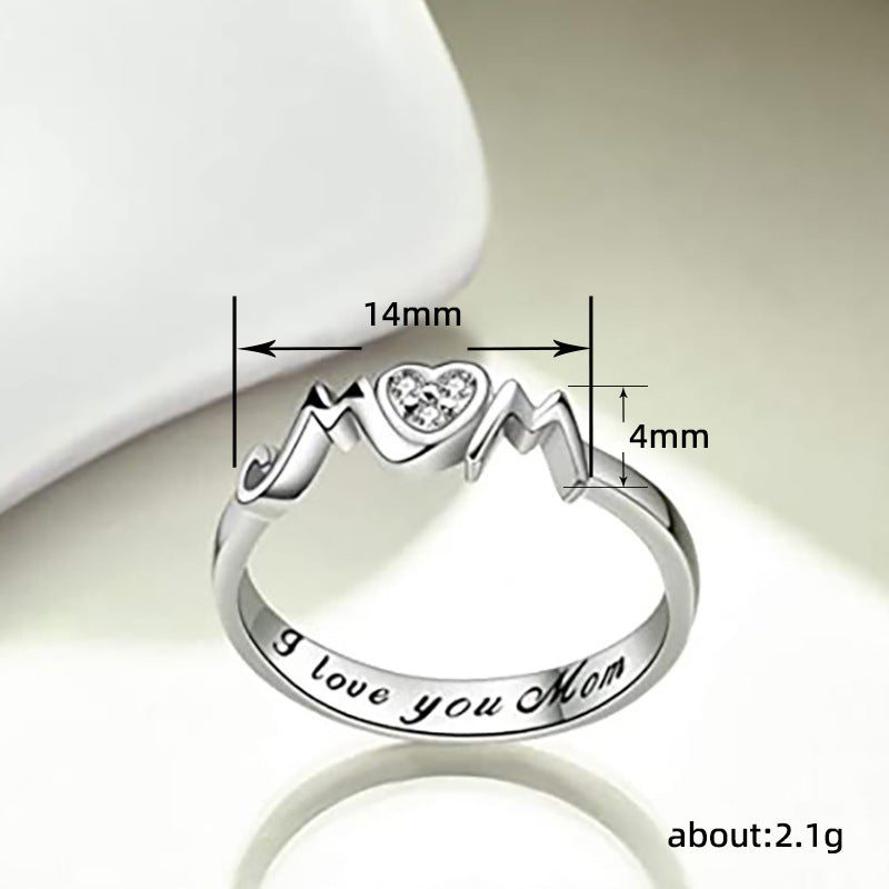 I Love You Mom Ring MOM Series Mother's Day Gift
