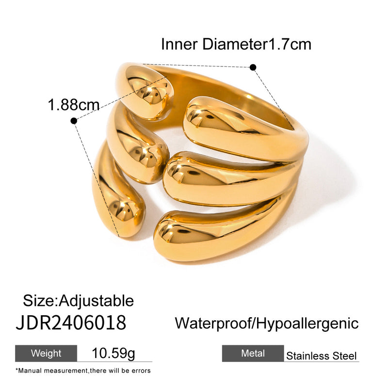 Stainless steel pearl exaggerated ring