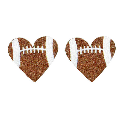 Wooden Rugby Earrings