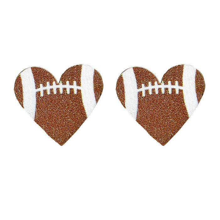 Wooden Rugby Earrings