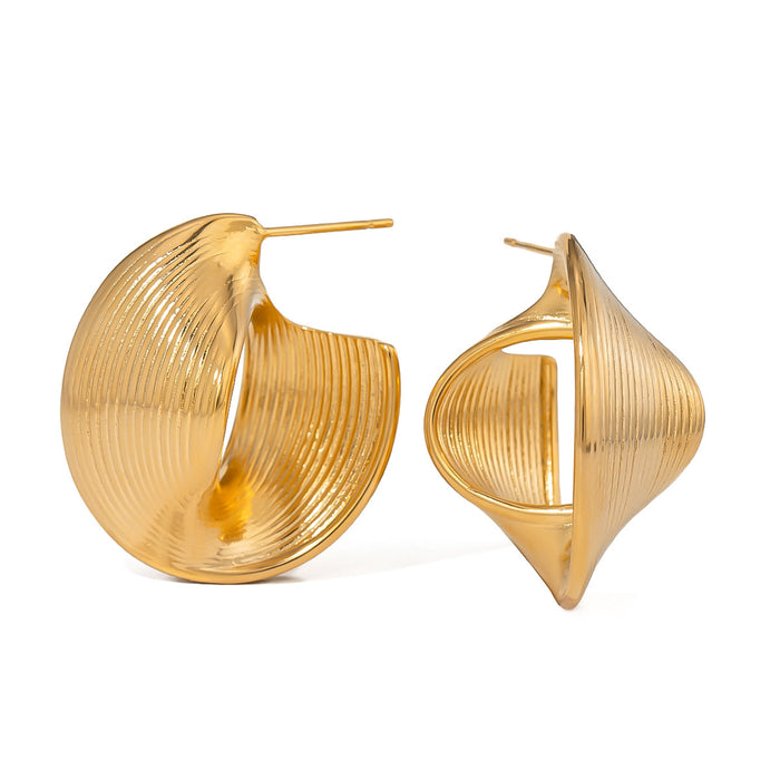 Pendientes de acero inoxidable transfronterizos europeos: aros de acero y titanio vintage