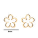 Floral Hollow Stainless Steel Stud Earrings - French-Style Vintage Jewelry - wallojewerly 
