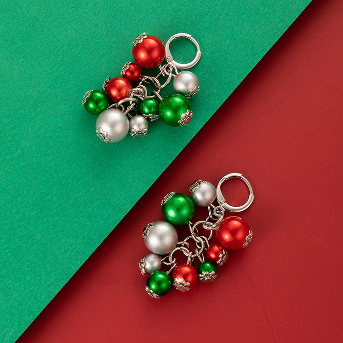 Christmas colorful pearl earrings irregular multi-color earrings