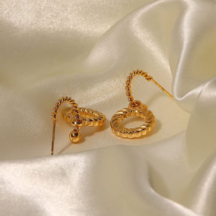 Pendientes de aro trenzados vintage franceses: joyas de diseño de alta gama para otoño/invierno 2024