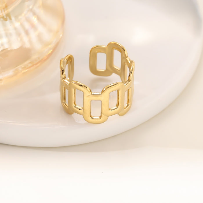 Wholesale 18K real gold, stainless steel, titanium steel irregular openwork rings - wallojewerly 
