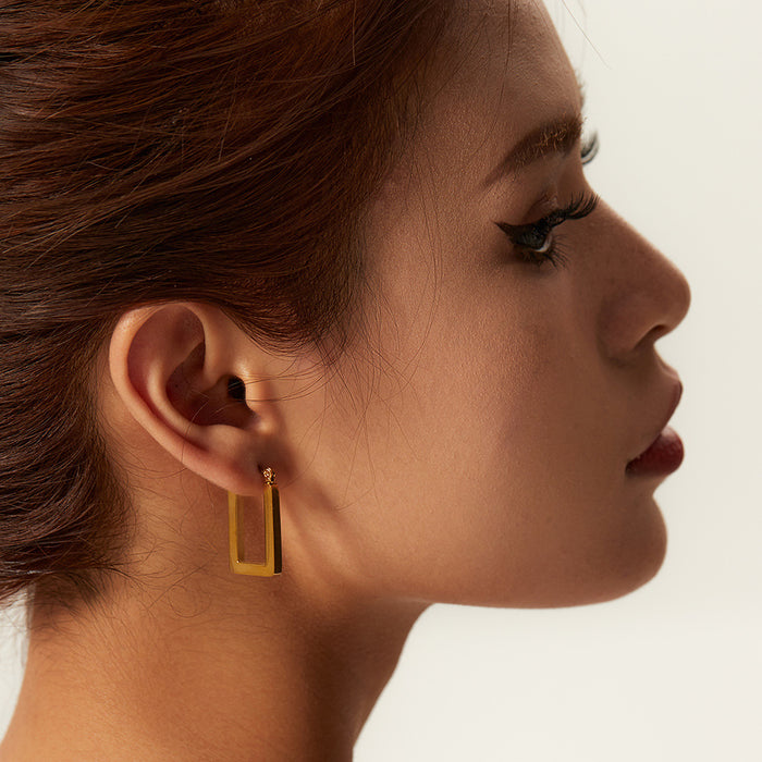 18K Gold Plated Stainless Steel Asymmetric Spiral Earrings - Minimalist Design Jewelry