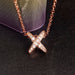 Letter X Pendant Forest Style Clavicle Chain Necklace for Women Students - wallojewerly 