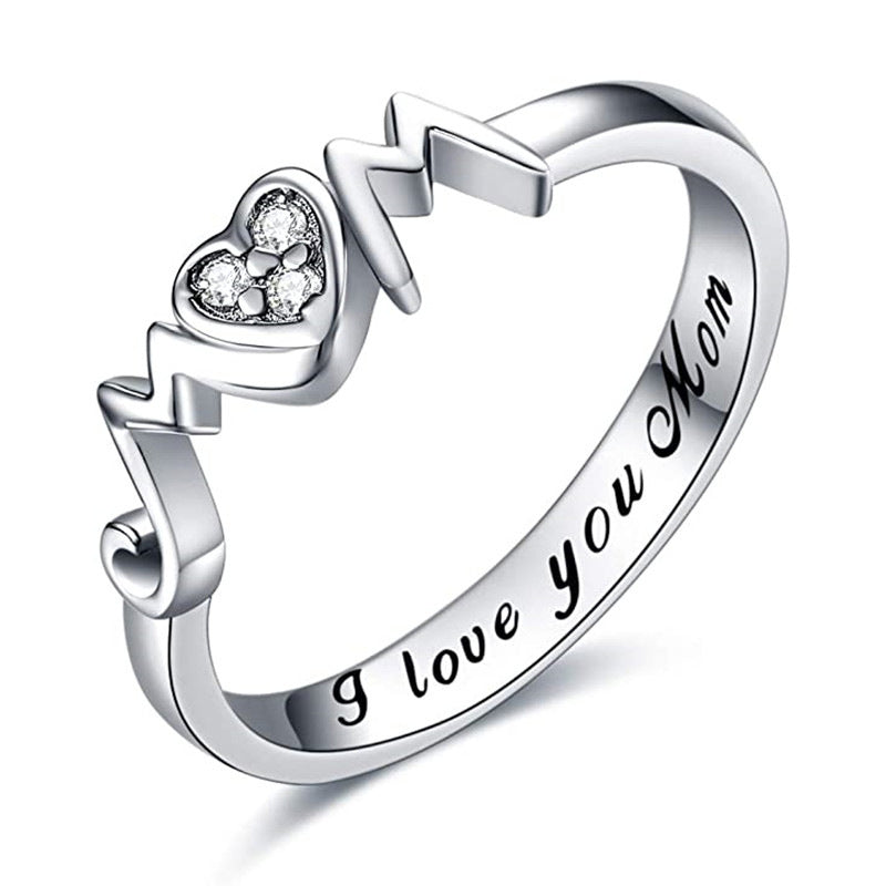 I Love You Mom Ring MOM Series Mother's Day Gift