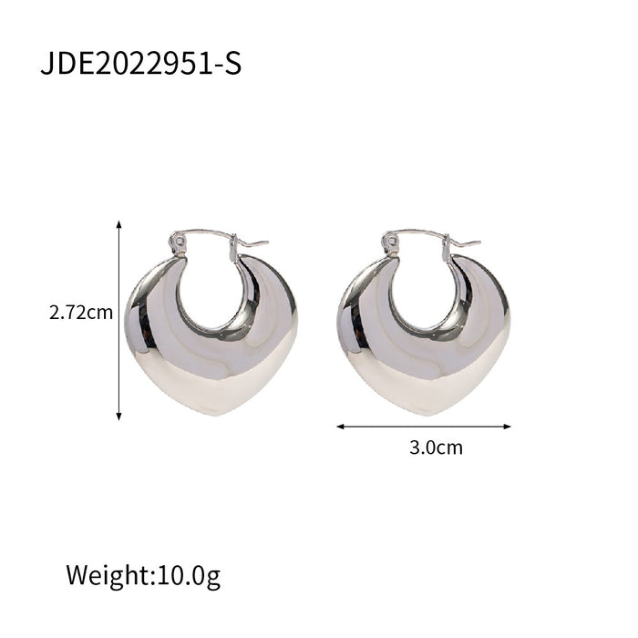 Trending Titanium Steel Earrings - 18K Gold Plated Hollow Hoop Earrings for Women