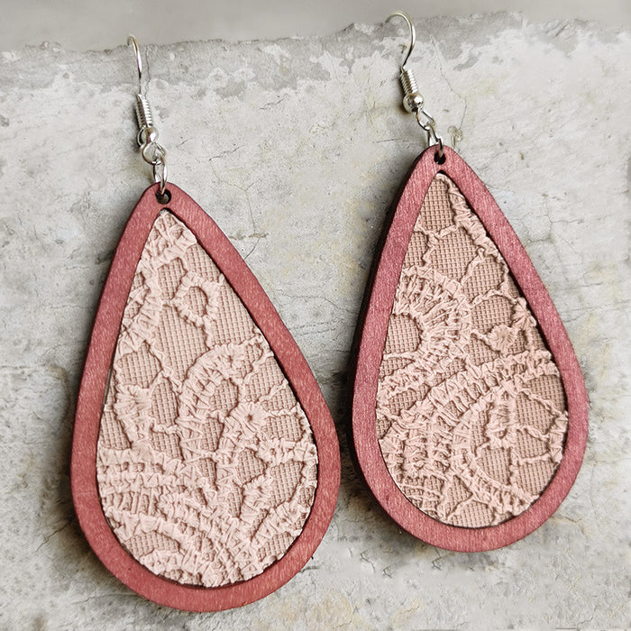 Wooden drop earrings