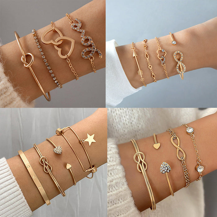 Creative Heart Arrow Bracelet Set - Simple and Chic Jewelry Collection