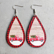 Wooden Santa earrings - wallojewerly 
