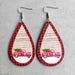 Red and Black Plaid Christmas Santa Earrings